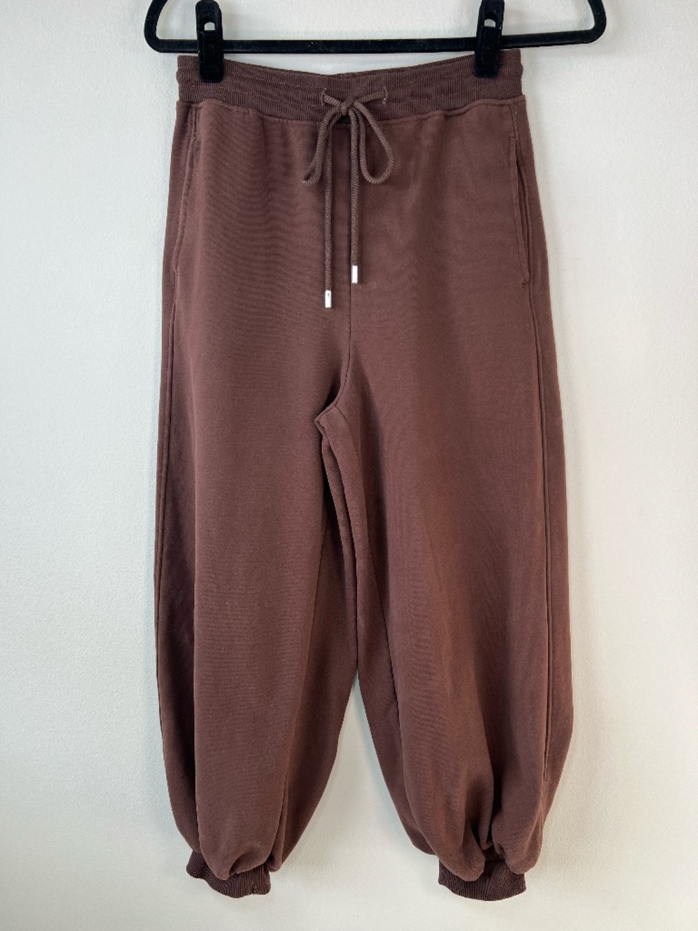 Nap Balloon Hem Barrel Joggers Sweatpants Brown Drawstring Neutral Loungewear Sm